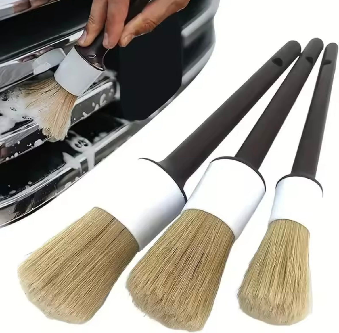 Zestaw pędzli do detailingu Premium - 3 pędzli